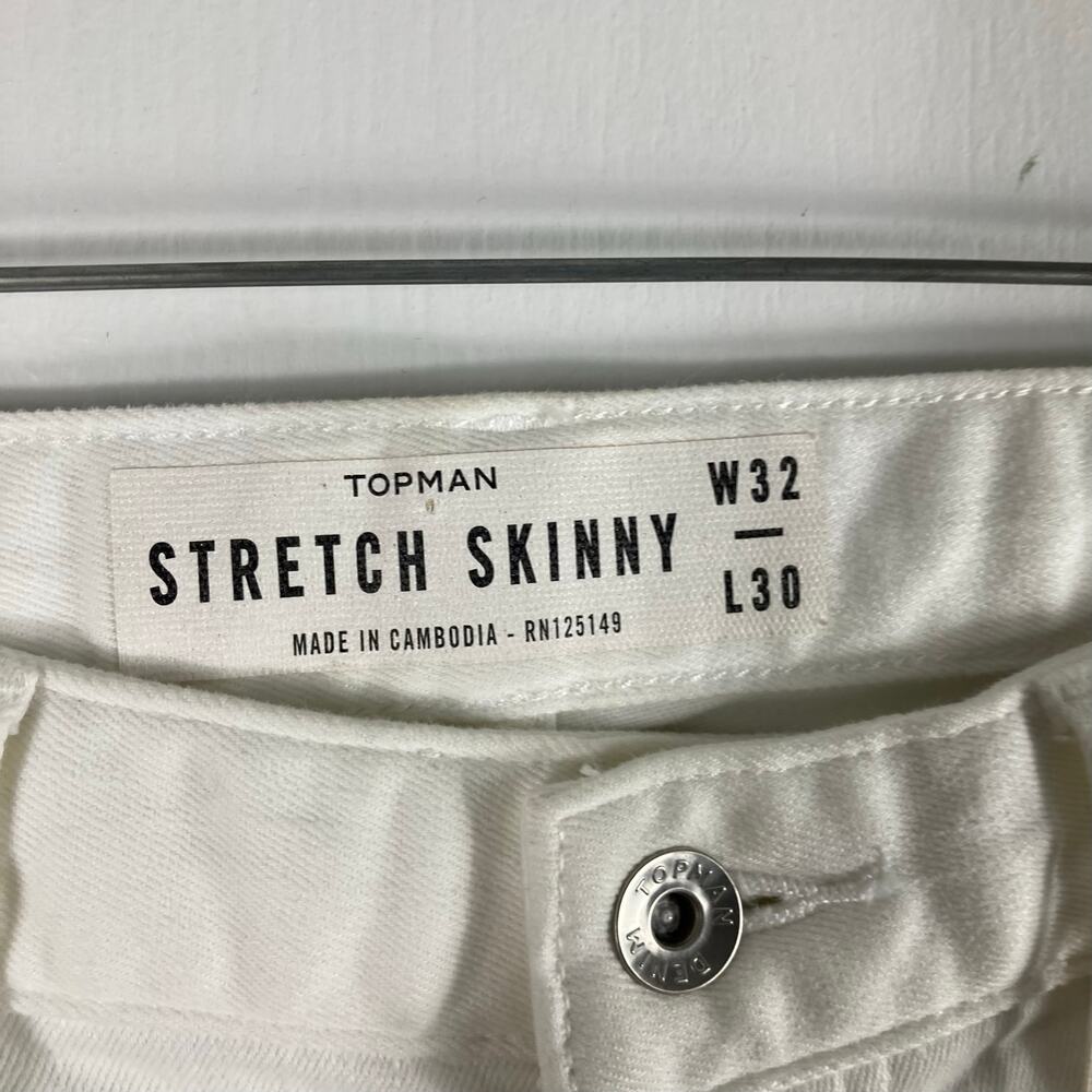 NEW TOPMAN Jeans W32XL30 White Skinny Stretch - Picture 3 of 13